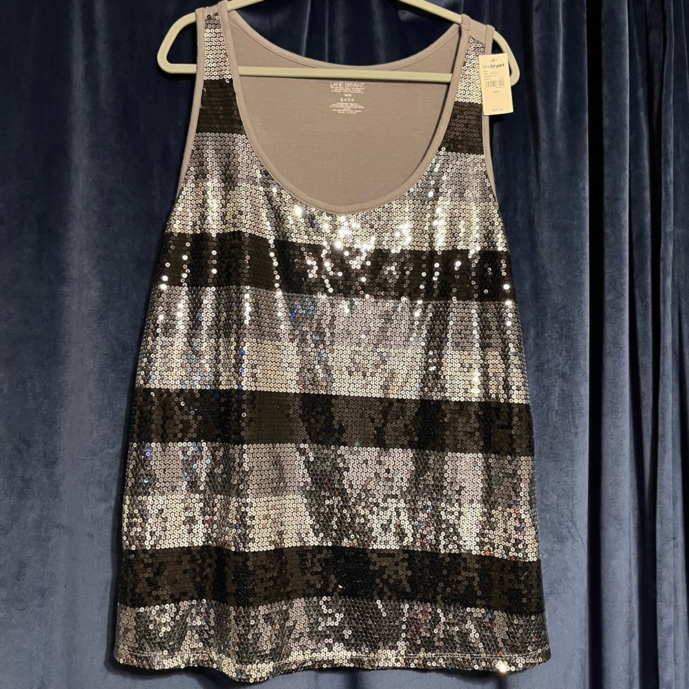 Lane Bryant Front Sequined Tank Top